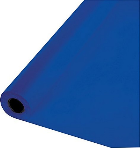Creative Converting 100' x 40" Cobalt Blue Plastic Banquet Table Cover Roll- ... - Picture 1 of 3