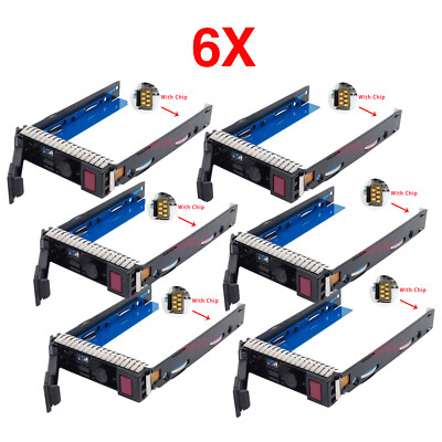 6 Pack HP 3.5'' LFF HDD Drive Tray Caddy For HP Proliant DL380E DL380P Gen8 Gen9