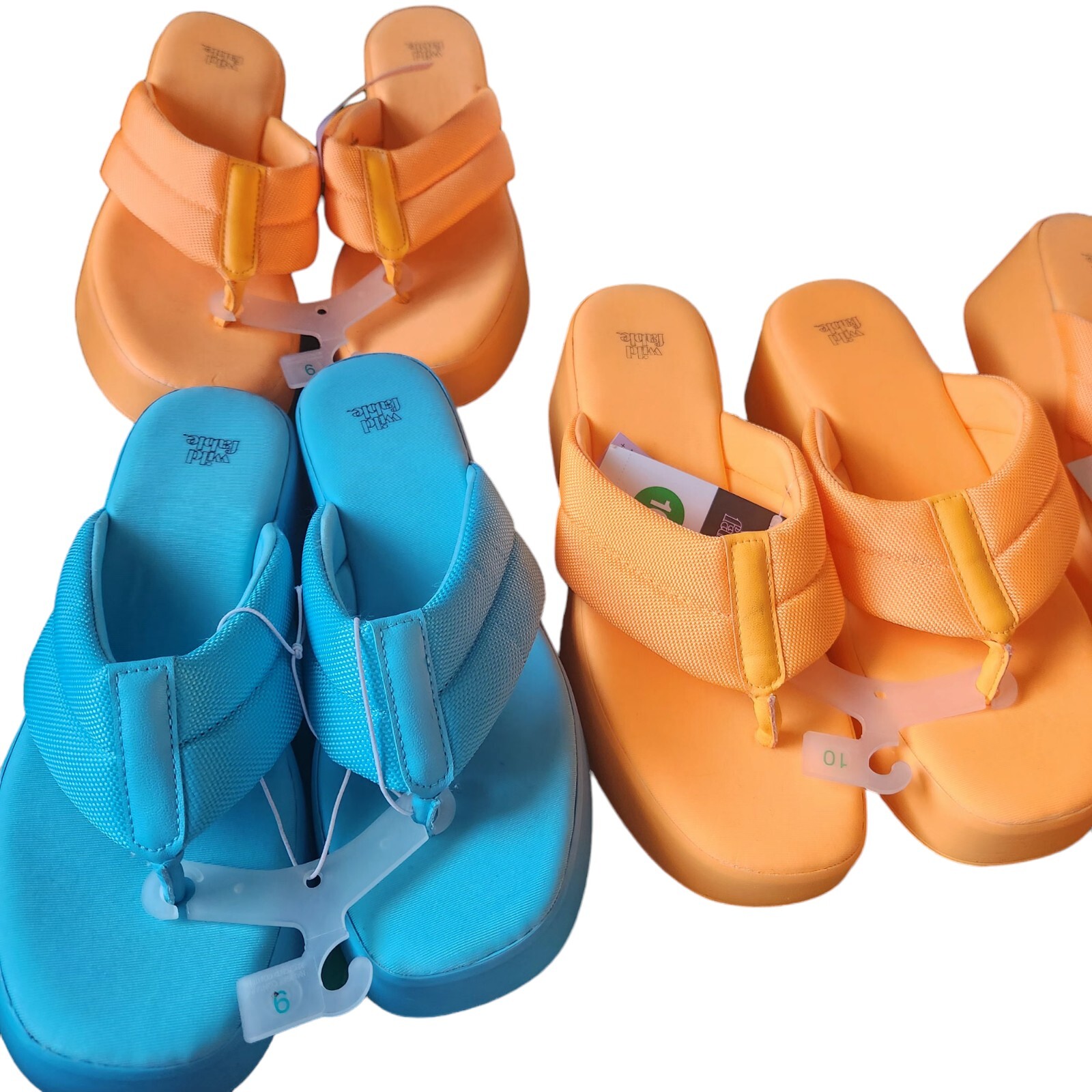 Lotto di 5 sandali Wild Fable donna Angela plateau memory foam taglia 10 e 9