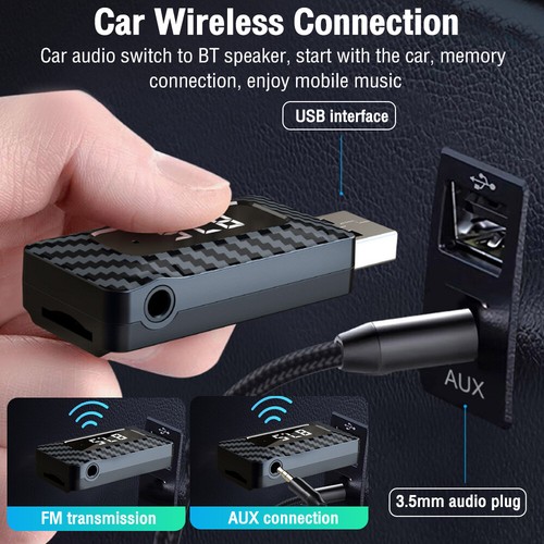 Receptor Transmisor USB Bluetooth 5.3 Coche Radio FM Audio Adaptador Manos Libres Llamada - Imagen 17 de 17