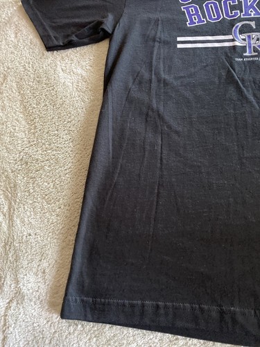NEW Colorado Rockies Baseball Boys Black Purple Short Sleeve Shirt XL 14-16 - Picture 6 of 7