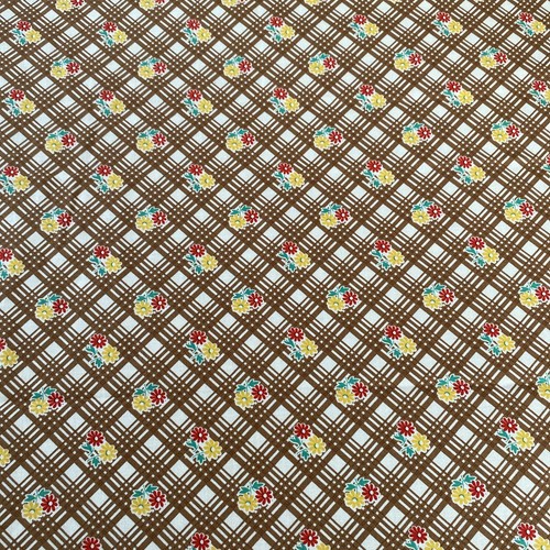 Moda 30's Retro Playtime Cotton Brown Plaid floral Quilting 2015 Chloes Closet - Picture 9 of 11