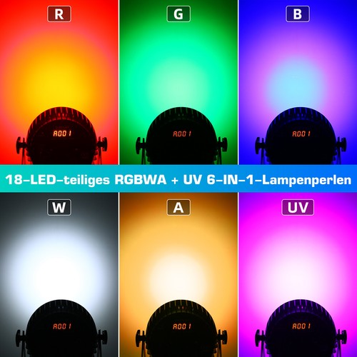 Faretto par 270 W 18 LED RGBWA + faro UV DMX512 luce palco DJ party show - Foto 4 di 18