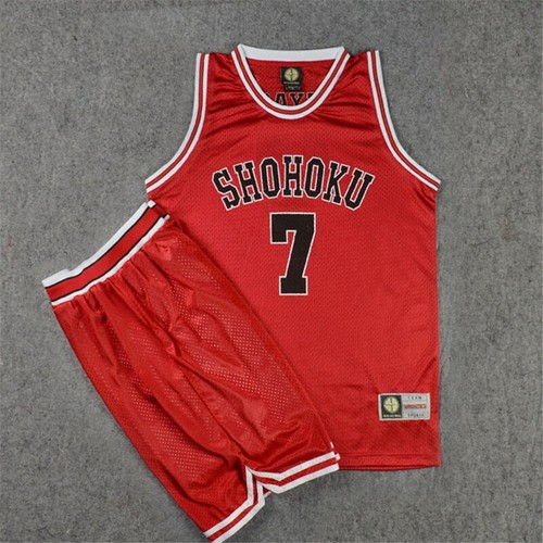 Maglia SLAM DUNK SHOHOKU squadra di basket Ryota Miyagi n. 7 gilet set pantaloncini top - Foto 6 di 23