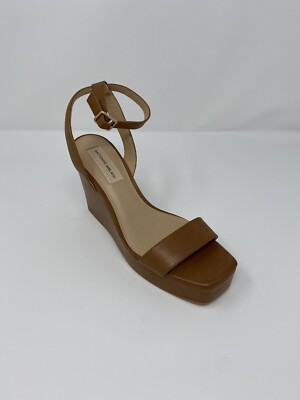 Antonio Melani wedge platform sandal women 8.5 Brown minor scratches. New no box