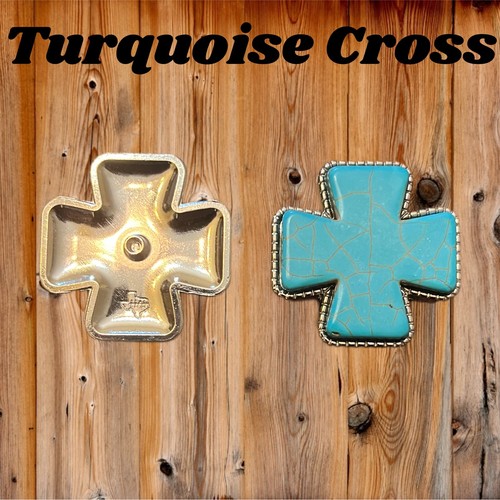 Turquoise Cross Screw Back Concho Western Belt,Bag, Saddle Leathercraft DIY - Picture 4 of 4