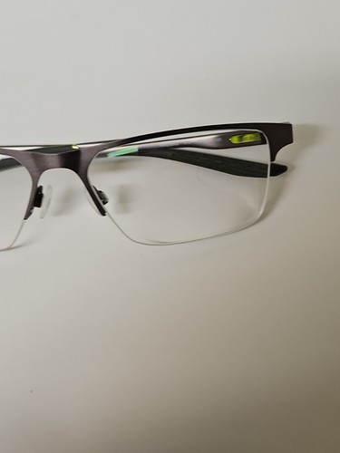 Nike Eyeglasses Frames 8045 076 Gunmetal Gray Half Rim 57-17-140 Not Demo Lenses - Picture 6 of 12