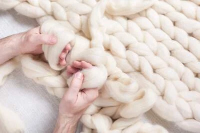SHEP'S WOOL 10 lbs Pounds Wool Roving Yarn, Make Your Own Large Chunky Knit Throw Blanket