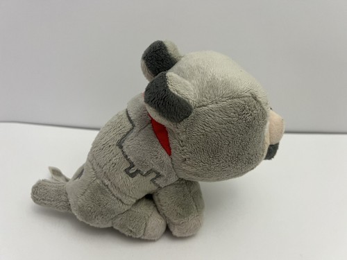 Mojang Jinx Minecraft Gray Baby Wolf Dog 7.5" Plush Toy 2017 Red Collar - Picture 6 of 12