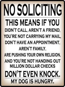 No Soliciting Warning Sticker Decal Sign Do Not Knock Door