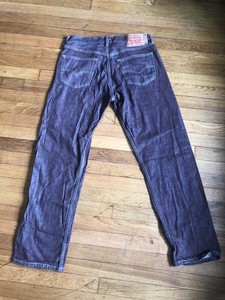 hommes W34 pour Levi's Button Taille Jeans Fly 501 32 Cranberry L TqwTBY