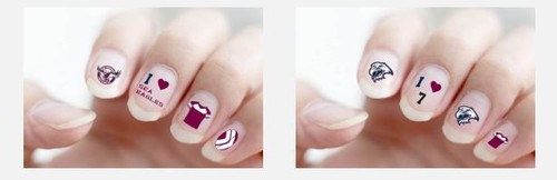 620416 MANLY SEA EAGLES NRL TEAM COLOURED FINGER NAIL ART DECAL STICKER - Bild 2 von 2
