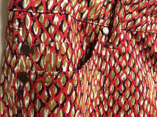 LIVERPOOL JEANS Size 8/29 Ankle Skinny Red/Beige Side Zip Hem Boho Woman Pant - Picture 9 of 12