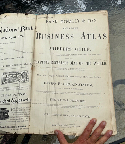 Vintage Rare Rand McNally Business Atlas Book 1891 all state, country + RR Maps - Picture 5 of 17