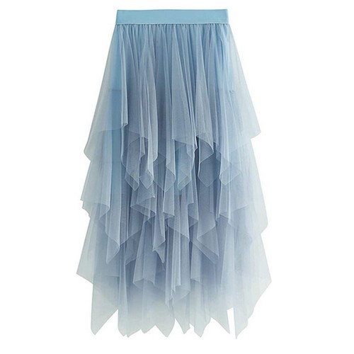 Mujer Tul Malla Falda Elástica Cintura Alta Capas Plisado Falda Vestido Largo - Imagen 9 de 18