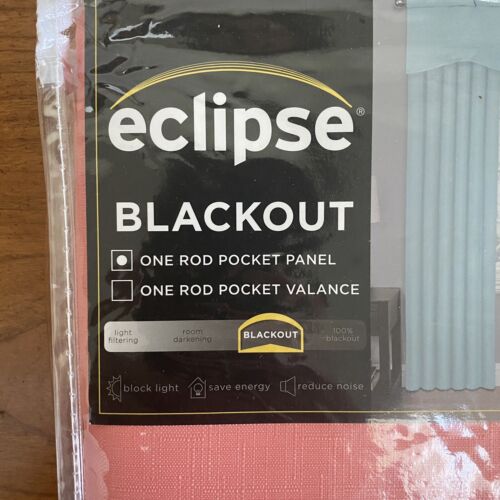 ECLIPSE Blackout Curtain One Rod Pocket Panel Kendall Coral 42in X 95in - Picture 2 of 6