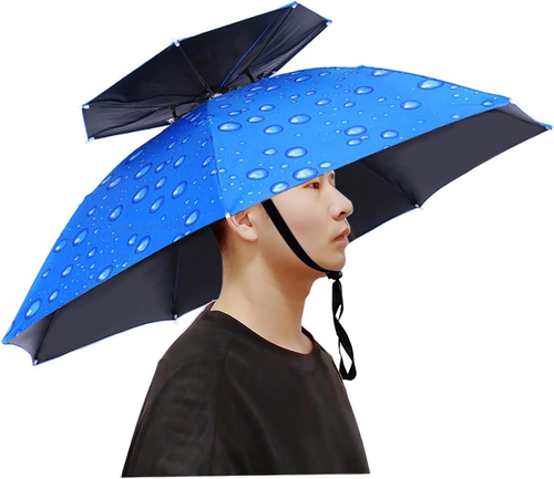 Umbrella Hat, 37 Inch Fishing Umbrella Cap for Adults and Kids, Elastic Folding - Picture 8 of 12