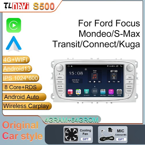 Pantalla reproductor de radio de coche para Ford Focus 2 Mondeo S MAX C Transit Connect CarPlay - Imagen 28 de 34