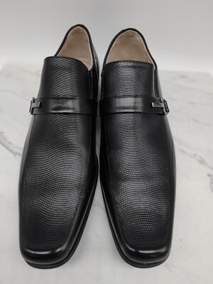 Stacy Adams BEAU Mens Dress Black Leather Slip On Moc Toe 