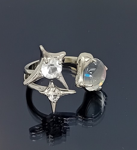 18K White Gold Filled Stunning Italian Simulated Gem Star 18ct GF Ring SZ 8 - Picture 11 of 17