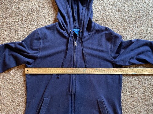 Vintage Karen Scott Sport Zip Up Hoodie Medium Black Blue l3/4 Length Sleeve - Picture 8 of 11