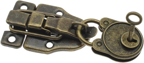 Retro Style Cabinet Duckbilled Toggle Hasp Latch Antique Hasp Padlock Kit for Je - Picture 9 of 12