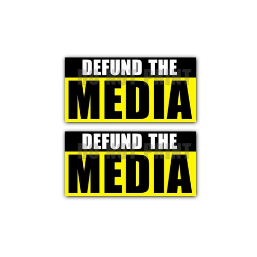 Defund the Media Decal - Pro Trump Sticker 5 inch - 5 Pack  - Picture 2 of 3