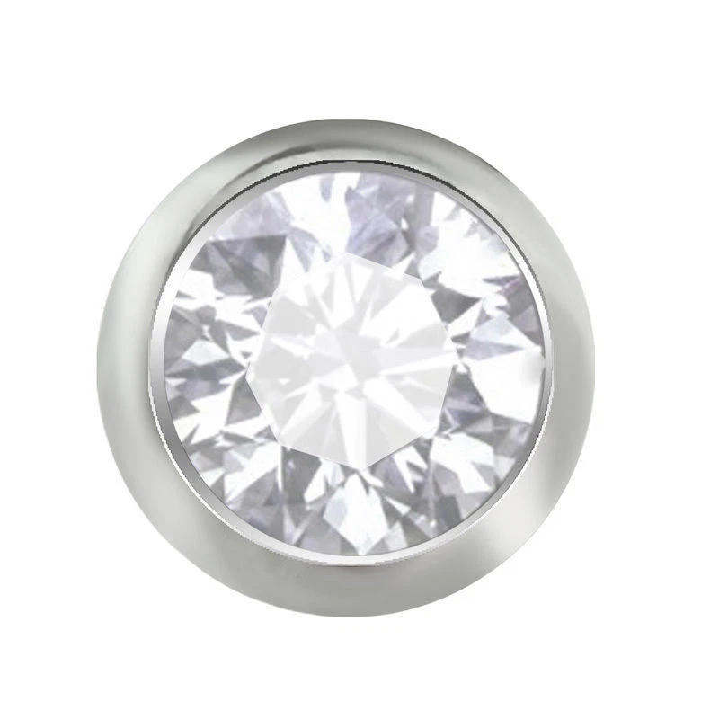 30 pcs Wholesale Lot 14G 5MM CLEAR FLAT CZ GEM STEEL DERMAL ANCHOR TOP HEAD Ends - Image 2 of 2