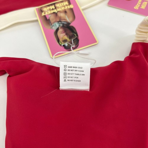 Set bikini fragola latte mob top e fondo donna M rosso nuovo con etichetta piscina spiaggia - Foto 6 di 13