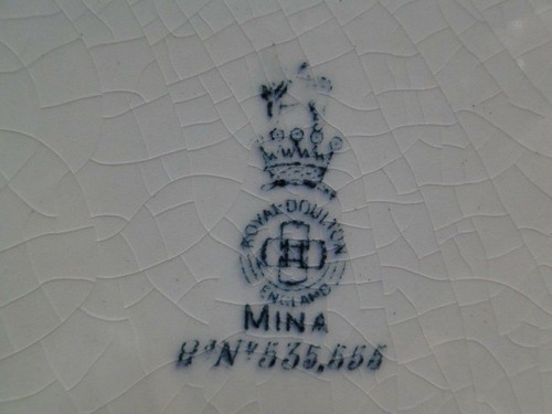 Royal Doulton Mina, Dark Blue Swags, Circles, Urns: Oval Serving Platter 13 1/4" - Picture 9 of 10