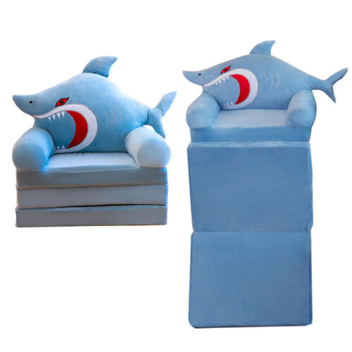 3-in-1 Foldable Kids Couch Fold Out Lounger Comfy Toddler Princess Sofa Chair Be - Picture 7 of 33