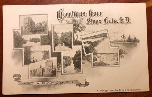 Greetings from Sioux Falls South Dakota printed 1903 Scenery In and About ... - Picture 1 of 2