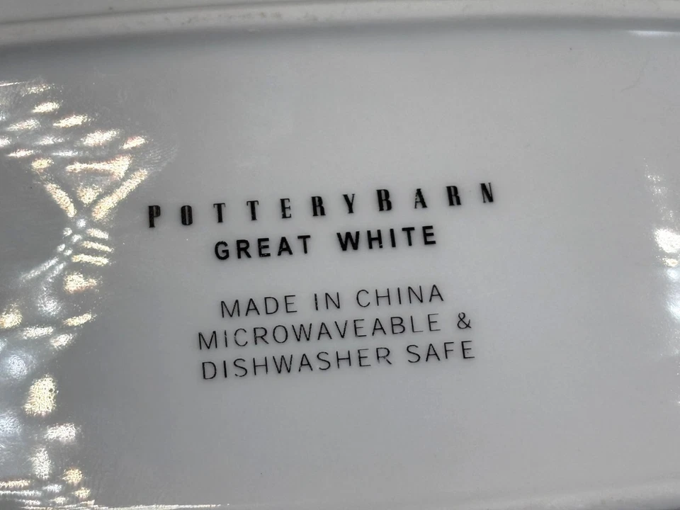Pottery Barn Great White Ceramic Covered Butter Dish Classic Minimalist Kitchen - Image 3 of 4