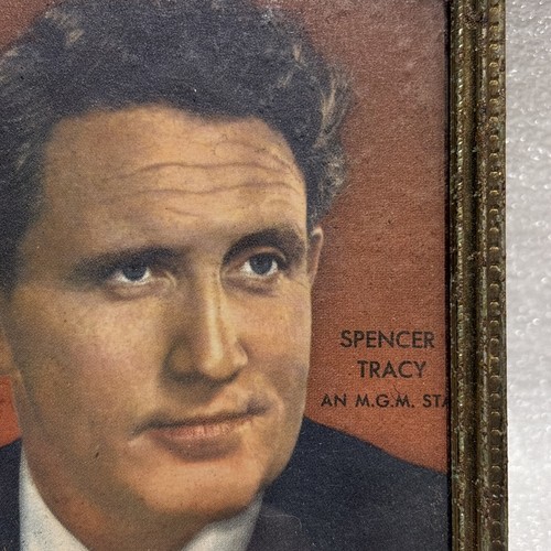 Vtg Spencer Tracy Photo in Metal Frame Decorative Arts in Chicago 3 1/4 X 4 1/4 - Picture 7 of 13