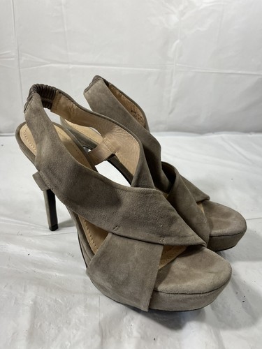 Diane von Furstenberg Zia Wildleder Plateau Absatz Größe 8,5 taupe - Bild 10 von 10