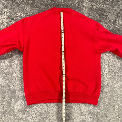 VTG Christmas Sweatshirt Mens Large Red Crew Neck Snow Barn Farmer Graphic Y2K - Bild 8 von 12