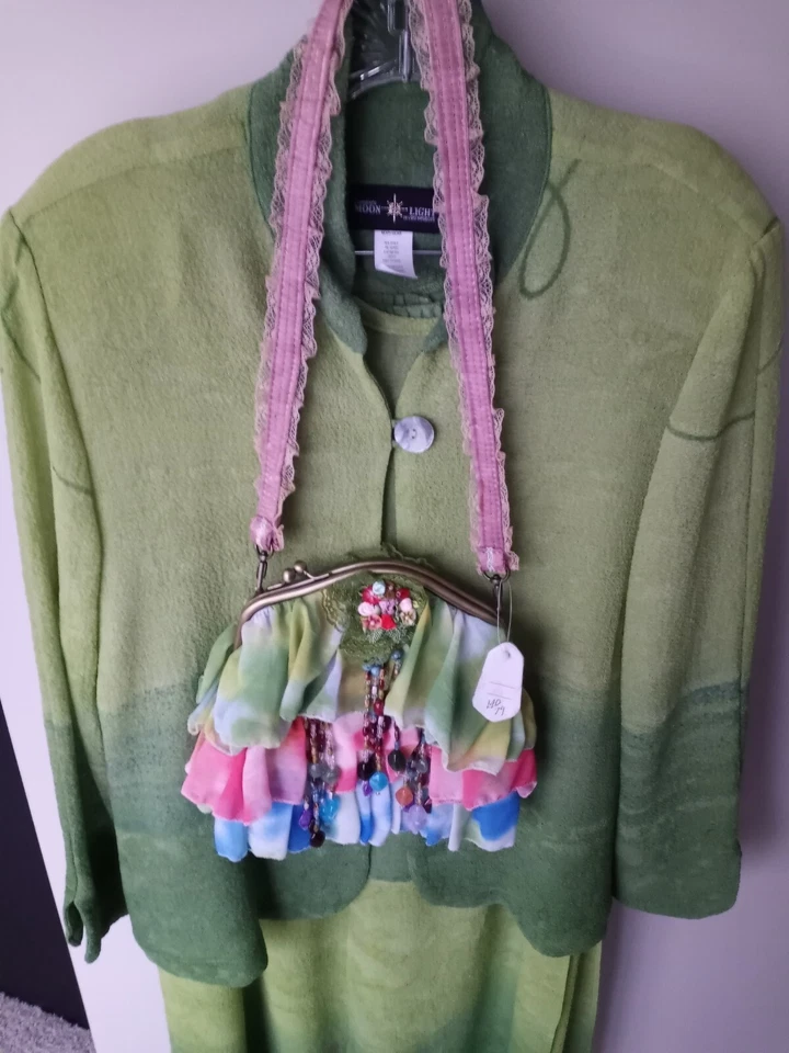 Connie's MOONLIGHT - Conjunto Mujer con Chaqueta y Monedero VERDE TALLA L Grande Foto 3 de 4