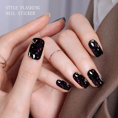Gel Nagelsticker lila rot schwarz halbgehärtet Gel Nagelstreifen Wraps UV/LED - Bild 4 von 7