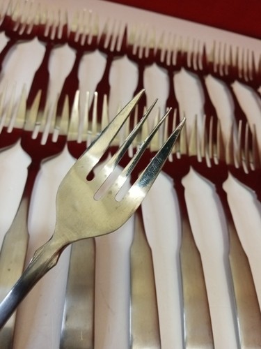 Vtg Vollrath Stainless Steel Flatware Salad Fork Lot Of 28 Japan - Picture 3 of 13