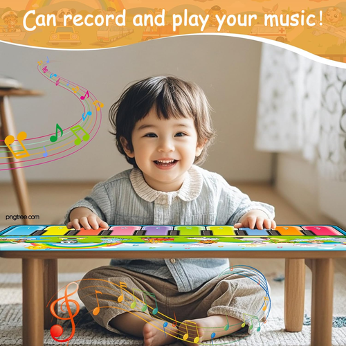 Piano Mat Musical Toys for Toddlers 1-3, Sensory Learning Toy Floor Piano Playma - Picture 3 of 7