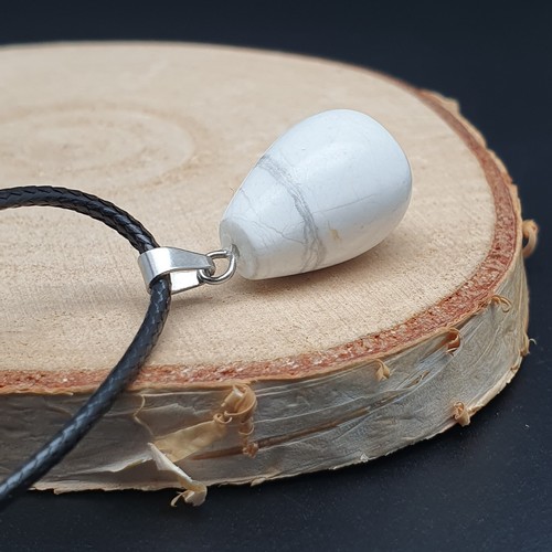 Necklace Teardrop Gemstone Pendant Faux Leather Cord Boho Chakra Crystal Casual - Picture 38 of 63