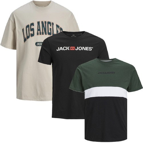 Pack de 3 camisetas Jack Jones para hombre cuello redondo S,M,L,XL,2XL, 3XL, 4XL 5XL 6XL - Imagen 14 de 30