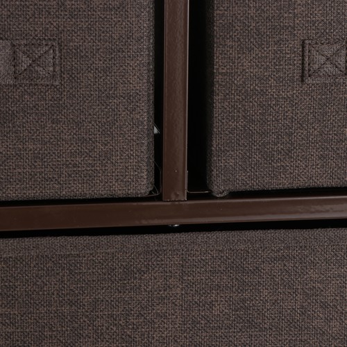 Wide Chest of Storage 5 Fabric Unit Clothes Drawers Closet Tower Hallway Brown - Picture 10 of 12