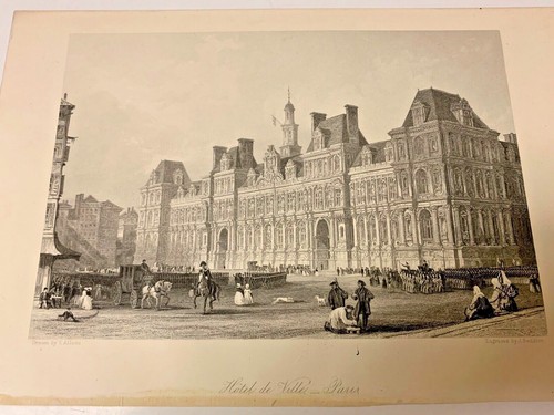   Print  of  The Hotel de Ville Paris by J. Saddler - Picture 1 of 5