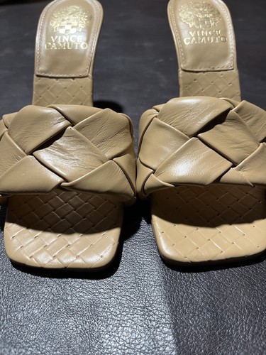 Vince Camuto Brelaine Damenschuhe camelfarbene geflochtene Riemchenabsatz-Sandale Größe 6,5 - Bild 6 von 6