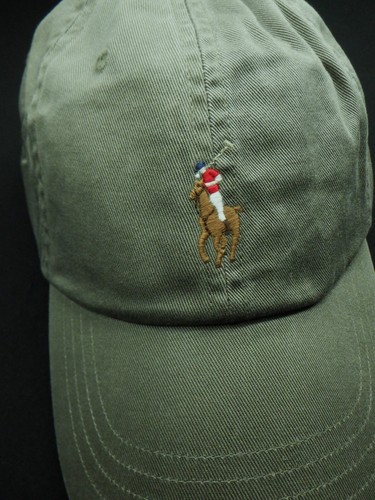 NEW! POLO RALPH LAUREN HAT OLIVE GREEN PONY BASEBALL CAP CHINO UNISEX ADJUSTABLE - Picture 2 of 5