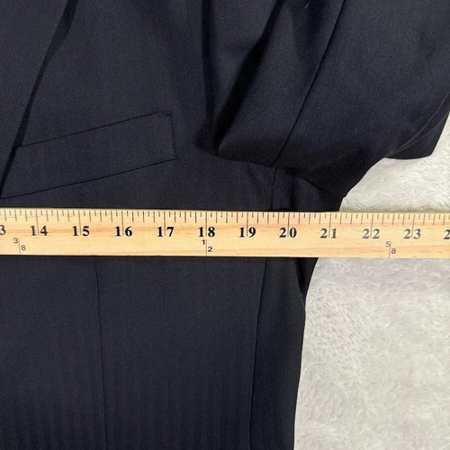 Brooks Brothers 1818 Fitzgerald SaXXon Wool Suit Jacket Men 39R Navy Herringbone - Picture 7 of 14