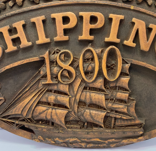 Vintage "Shipping 1800" Nautical Presswood Sign – Maritime Nautical Lightweight - Picture 13 of 19