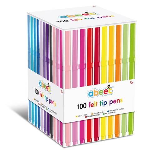 100 Felt Tip Pens for Kids - Kids Markers for Arts and Crafts - School Supplies - Picture 1 of 7
