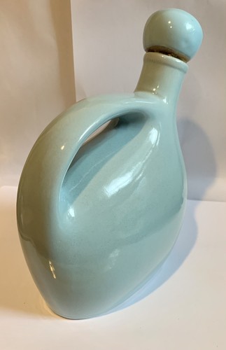 Mohawk Liqueur Pottery Jug Decanter bottle with Stopper Light Blue Mold # R-4 - Picture 10 of 13
